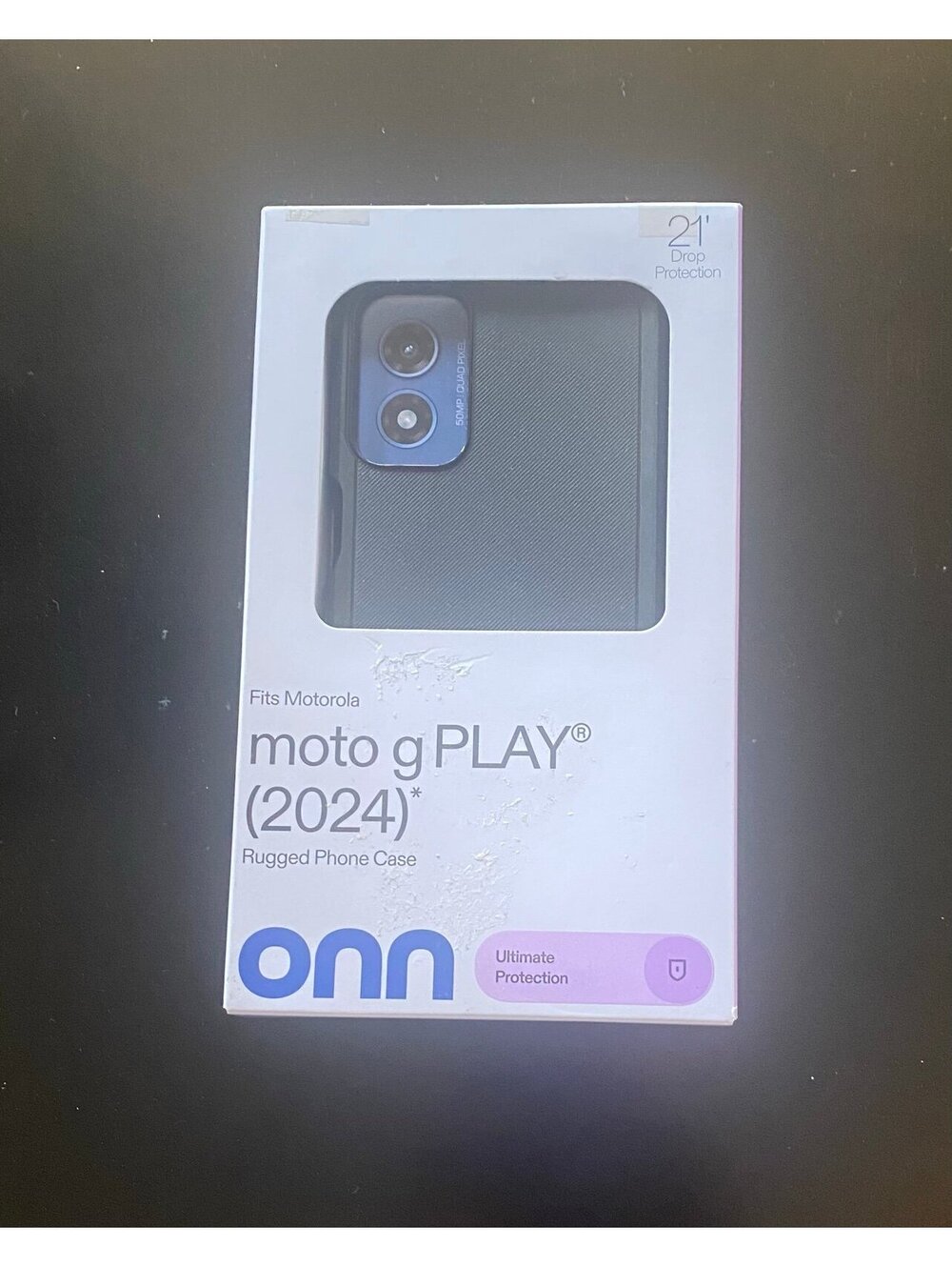 Onn Rugged Case for Motorola moto g play 2024 Black